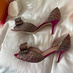 Kate Spade Metallic Bow Pumps